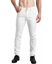 Pantalones de mezclilla ZLZ ajustados, para hombre de aspecto más joven de moda cómodos elásticos blanco roto 38