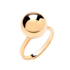 Anillo de bola de oro amarillo de 9 quilates sobre plata tamaño K a S - 12 mm de diámetro