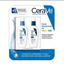 Kit de loción hidratante facial CeraVe AM PM paquete de 2 x 3 oz FPS 30 cuidado facial