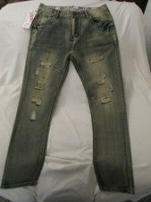 Pantalones de mezclilla para hombre "Fashion Jeans" talla 34, azul/amarillo, destruidos, colección de calidad