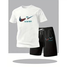 Conjunto deportivo de verano para hombre camiseta y pantalones cortos de manga corta conjunto de 2 piezas