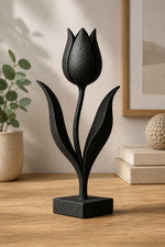 Elegante Escultura Flor de Tulipán - Moderna Decoración Floral para el Hogar Multicolor