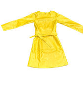 Sexy Bodycon Cóctel Ropa de Club Diseñador Fiesta Cuero Amarillo Para Mujer Nuevo Vestido
