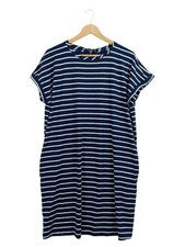 Vestido casual mujer George talla L azul blanco rayas jersey marítimo