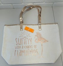 NUEVO CON ETIQUETAS LOF (Life Of Fashion) Bolso de Playa Bolso de Mano con Cremallera y Bolsillo Interior Almacenamiento