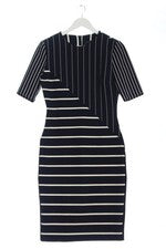 Vestido Zara Woman rayas entallado elegante azul blanco talla 38