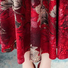 Vestido mujer poliéster cheongsam diseño retro manga larga vestido hasta el tobillo