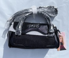 Mini bolso de mano Paris Hilton Mason para mujer con correa bandolera, negro