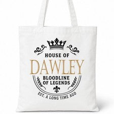 Bolso de Mano DAWLEY Family Surname House Of White Algodón