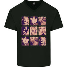 Marilyn Collage Celebridad Moda Camiseta De Algodón De Cuello En V Para Hombre