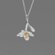 Colgante de flor de lirio de plata esterlina 925 para mujer hecho a mano regalo Reino Unido