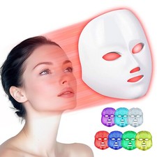 Mascarilla facial terapia de luz roja LED de 7 colores cuidado de la piel eliminación de arrugas antienvejecimiento