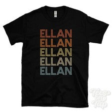 CAMISETA ELLAN ESTILO RETRO REPETIDO Hombre y Mujer Reino Unido Lugar Nombre Regalo