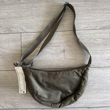 Mini Bandolera de Hombro Redonda para Mujer Uniqlo Verde Oliva Correa Pana
