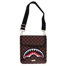 Sprayground SAWTOOTH TIBURONES EN PARÍS UNA CORREA ESLINGA Bolso Mensajero Marrón