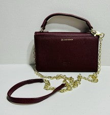 GIANI BERNINI Sangre de Buey Cuero Suave Teléfono Cartera Bandolera Cadena Dorada Nuevo sin Etiquetas