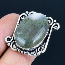Anillo de joyería de plata esterlina 925 hecho a mano con piedras preciosas d...