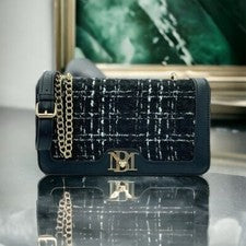 Bolso Bandolera Badgley Mischka Lana Vegano Cuero Cuadros Bolso para Mujer Nuevo con Etiquetas
