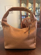 Bolso de Hombro Bostanten Elegante Tejido Tostado Para Mujer Cuero Vegano Excelente Estado