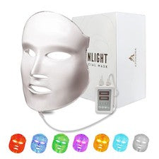 Mascarilla facial LED 7 colores fotónterapia luz roja azul acné arrugas blanco Aphrona