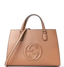 Bolso de mano para mujer Gucci Soho de cuero beige