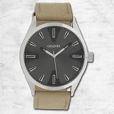 Oozoo Reloj Pulsera Hombre Relojes Analógico Cuero Gris Oscuro UOC10021