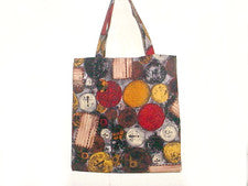BOLSO DE MANO DE ALGODÓN HECHO A MANO ESTILO VINTAGE GRUNGE TONOS TIERRA 100% ALGODÓN ROBLE 13" W