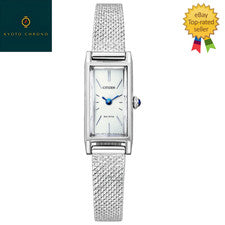 Reloj CITIZEN Kii: EG7040-58A Plateado Blanco Solar Damas Eco-Drive Japón NUEVO