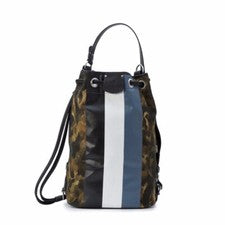 Bolso Mochila Ghurka Verde Rayas Camuflado Sarga Cuero Hombro Vela Nuevo $1895