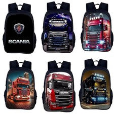 SCANIA Camiones 3D Mochila Escolar Bolsa de Libros Mochila Viaje Bolsos de Hombro Regalo 16"