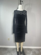 Vestido Nicole Miller Talla L Para Mujer Negro Informal Encaje Elastizado Fiesta Boda