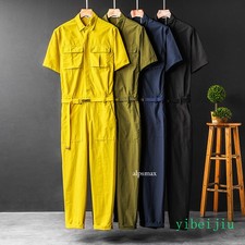 Monos informales de verano para hombre y mujer unisex de manga corta pantalones finos ropa de trabajo