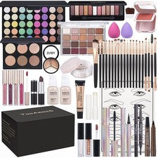 Set de Maquillaje para Mujer Kit Completo Incluye, Sombra de Ojos、 Base Líquida, Polvo Suelto