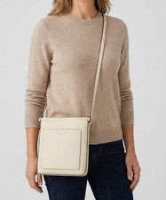 Bolso Bandolera Kate Spade New York Para Mujer Cuero Guijarro Marfil Logo Ava