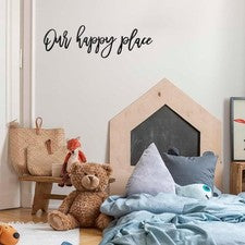 Arte de pared de metal Happy Place decoración colgante de pared para hogar sala dormitorio