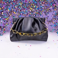 Bolso sin asas House of Want con marco frío en negro nuevo con etiquetas precio de venta sugerido por el fabricante 78 U