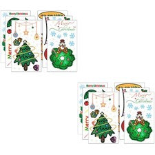 12 calcomanías de pared estilo Navidad dibujos animados decoración del hogar ventana tienda