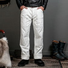 Pantalones de mezclilla retro para hombre estilo vintage americano con varios bolsillos