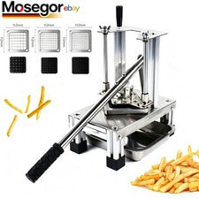 Cortador de patatas de acero inoxidable commerzie cortador de patatas fritas con 3 insertos de corte