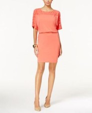 Vestido tejido blusa yugo de encaje Thalia Sodi para mujer fresco salmón S