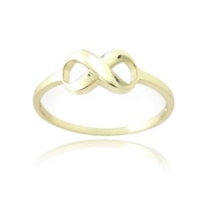 Anillo infinito pulido oro 18K sobre plata 925