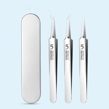 Pinzas profesionales ultrafinas No.5 para eliminar espinillas para el acné salón de belleza grano