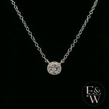 Collar Farley And Weston Moissanita Plata de Ley 1ct Corte Redondo Colgante