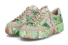 Zapato bajo Rieker verde flores zapato con cordones plataforma zapatillas inserción cremallera