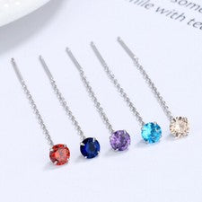 Pendientes mujer circonitas 5 colores plata de ley 925