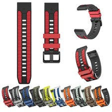 Para Reloj Garmin 26mm/22mm Dos Colores Silicona Deportes Correa Ajustable Pulsera