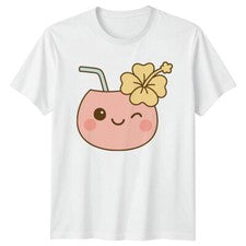 Linda Camiseta Top Gráfico Bebida de Coco Estilo Kawaii Para Hombre Mujer