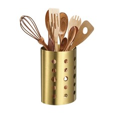 Soporte para Utensilios de Cocina 4.53x6.7", Soporte para Utensilios de Acero Inoxidable Ovalado, Dorado