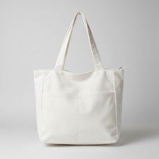 Bolso bandolera mujer Cord Shopper monocromático crudo lana blanco