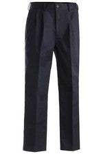 Pantalones delanteros plisados Edwards estilo #2630 azul marino todo algodón talla 38 sin dobladillo L